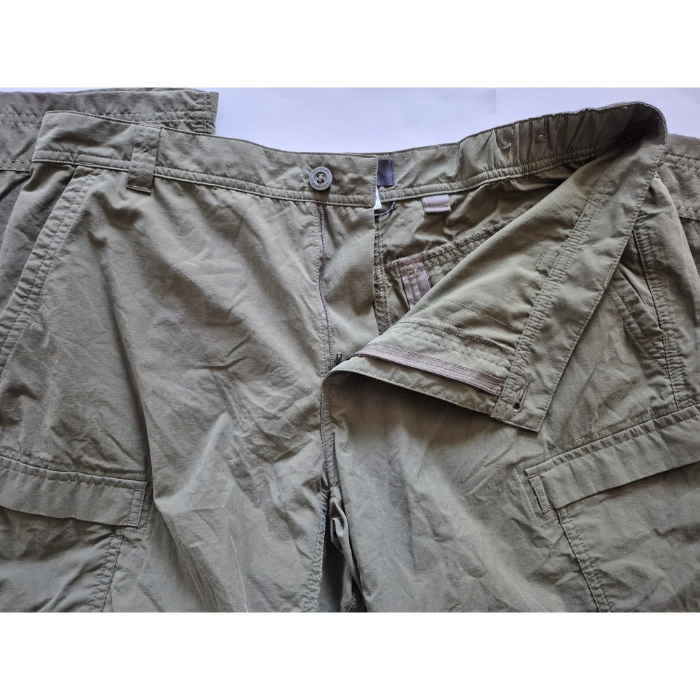 REI CoOp Convertible Cargo Pants Zip Off Legs Olive Green Size 36x32 Relaxed Fit - Picture 5 of 6